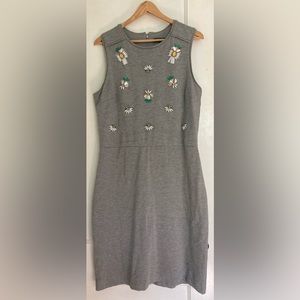Banana Republic embellished grey cotton dress 10 Tall